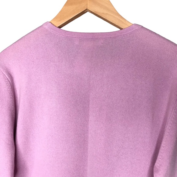 Medium Light Purple Orvis 100% Cashmere Crew Neck Sweater Pullover Mauve - Picture 7 of 9